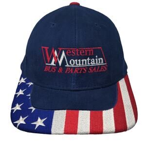Magic Baseball Cap Blue One Size American Flag Brim Western Mountain Logo hat